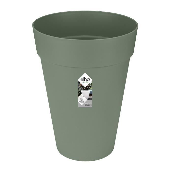 ELHO Pot de fleurs Loft Urban rond Haut - Ř 34 x H 45 cm - Extérieur - 100% recyclé - Vert