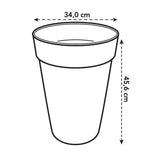 ELHO Pot de fleurs Loft Urban rond Haut - Ř 34 x H 45 cm - Extérieur - 100% recyclé - Vert