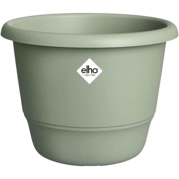 ELHO Pot de fleurs Amiga Rond 25 - Vert - Ř 24.5 x H 18 cm - Extérieur - 100% recyclé