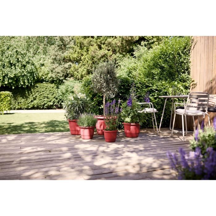 ELHO Pot de fleurs Amiga Rond 47 - Rouge - Ř 47 x H 35 cm - Extérieur - 100% recyclé