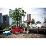 ELHO Pot de fleurs Loft Urban Rond - Rouge - Ř 28.5 x H 26 cm - Extérieur - 100% recyclé
