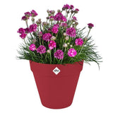 ELHO Pot de fleurs Loft Urban Rond avec roues - Rouge - Ř 48.5 x H 45 cm - Extérieur - 100% recyclé