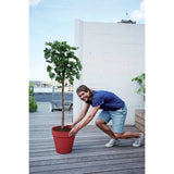 ELHO Pot de fleurs Loft Urban Rond avec roues - Rouge - Ř 48.5 x H 45 cm - Extérieur - 100% recyclé
