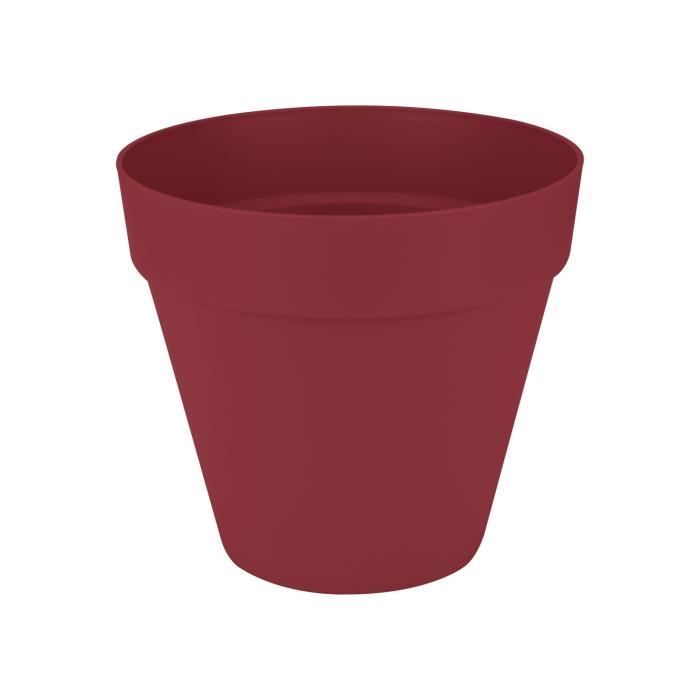 ELHO Pot de fleurs Loft Urban Rond avec roues - Rouge - Ř 48.5 x H 45 cm - Extérieur - 100% recyclé
