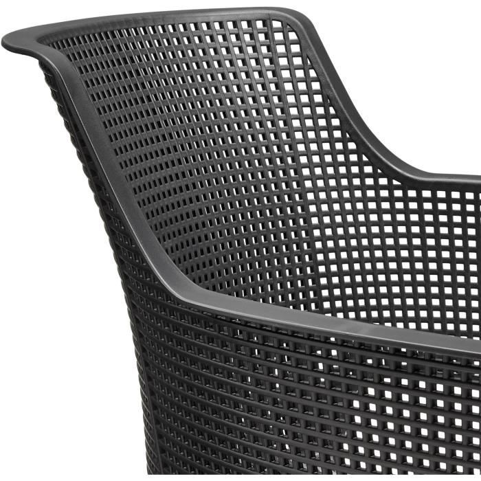 Lot de 6 fauteuils de jardin - Allibert by KETER - ELISA - En résine - Coloris : gris graphite