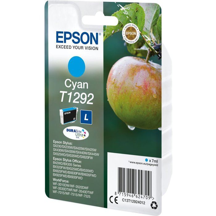 EPSON Cartouche d'encre T1292 Cyan - Pomme  (C13T12924012)