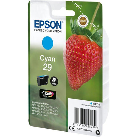 EPSON Cartouche d'encre T2982 cyan - Fraise (C13T29824012)
