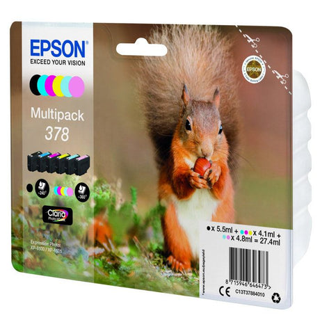 Cartouche d'encre EPSON Multipack 378 - Ecureuil - Noir, Jaune, Cyan, Magenta, Magenta clair, Cyan clair