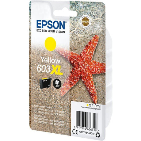 Cartouche d'encre 603 XL Jaune - Epson - Etoile de mer (C13T03A44010) - Faible coűt et fiabilité