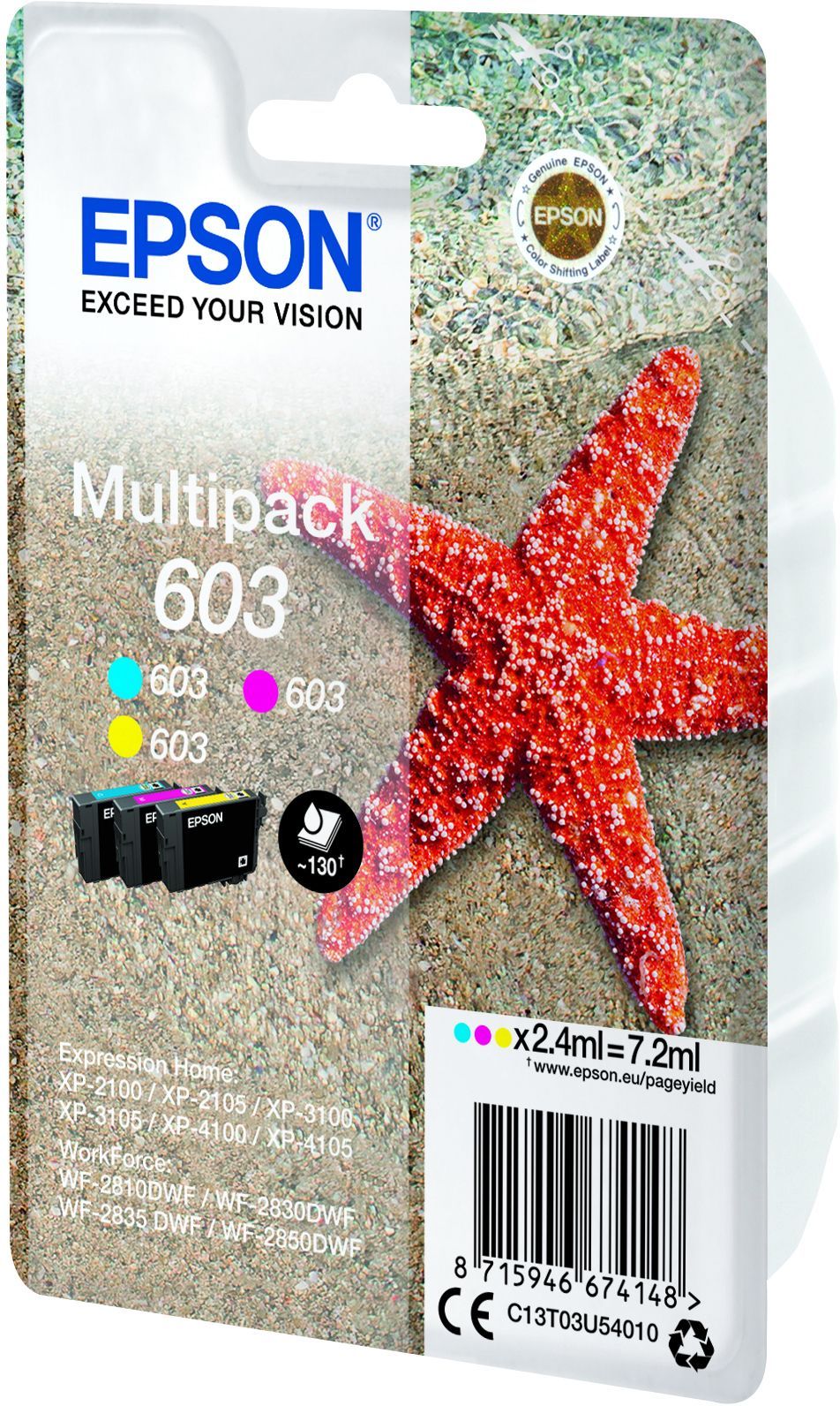 Cartouche d'encre - Epson - Multipack 603 - 3 couleurs - Impressions nettes - Économies réalisées