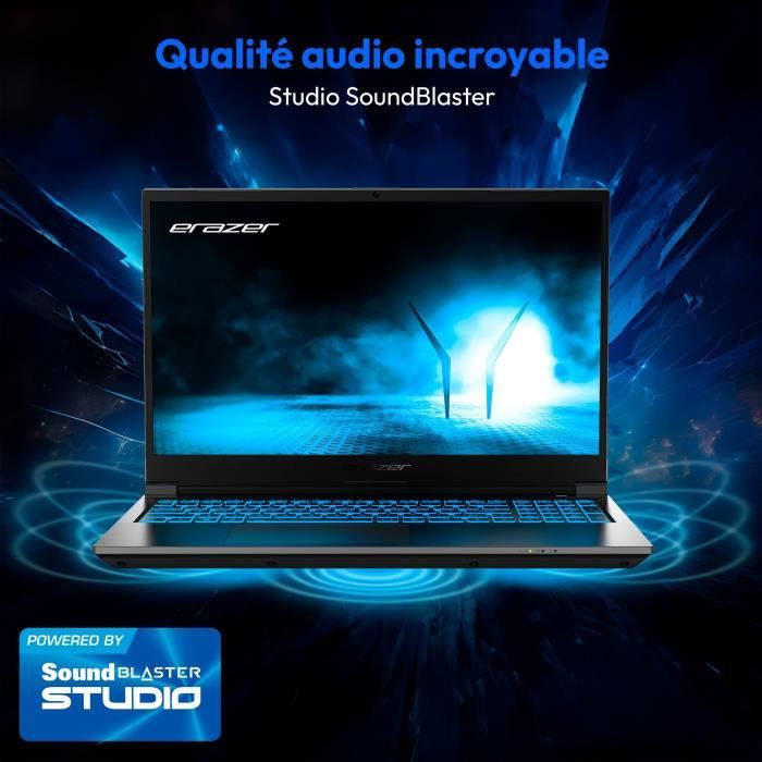 PC Portable Gamer ERAZER Crawler E50i MD62654 - Windows 11 - 15,6 FHD IPS 144Hz - RTX 4050 - Core i5-12450H - RAM 16Go - 512Go SSD