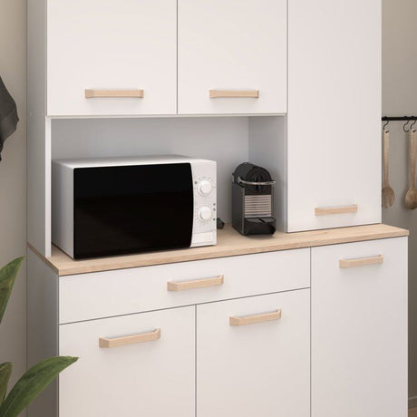 Buffet de cuisine - ESSENTIEL 2 - 120,1 x 40,3 x 182,6 cm - Blanc / Chene - PARISOT