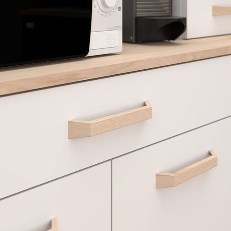 Buffet de cuisine - ESSENTIEL 2 - 120,1 x 40,3 x 182,6 cm - Blanc / Chene - PARISOT