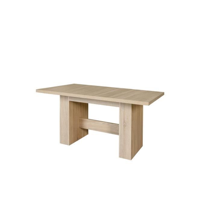 Table a manger extensible de 6 a 12 personnes style contemporain décor chene Sonoma - DINING - L 140-273 x l 90 cm