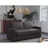 Canapé convertible express - 3 places - EUREKA - Tissu como 22 Graphite - 200 x 102 x 95 cm