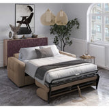 Canapé convertible express - 3 places - EUREKA - Tissu como 5 Antelope - 200 x 102 x 95 cm