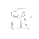 Lot de 6 fauteuils de jardin - Allibert by KETER - EVA - En résine - Coloris : gris graphite