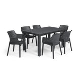 Lot de 6 fauteuils de jardin - Allibert by KETER - EVA - En résine - Coloris : gris graphite