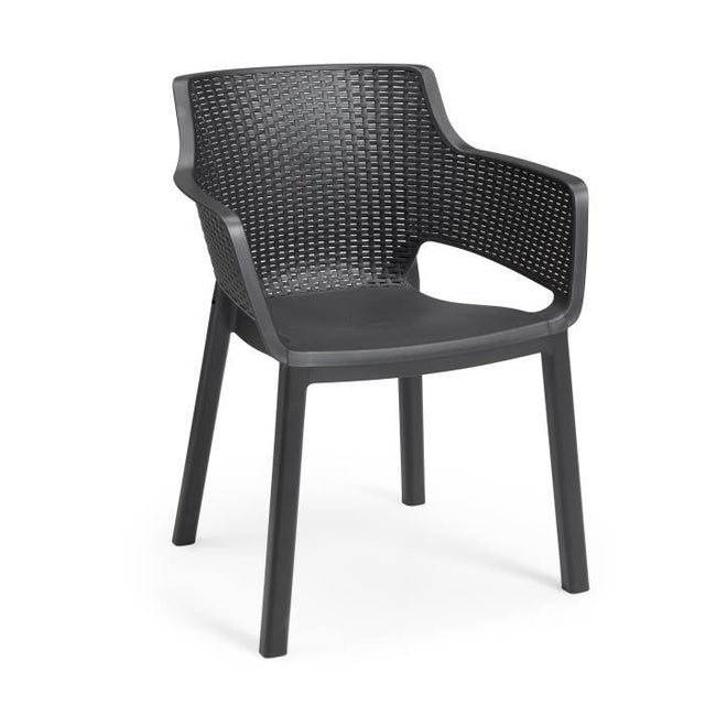 Lot de 6 fauteuils de jardin - Allibert by KETER - EVA - En résine - Coloris : gris graphite