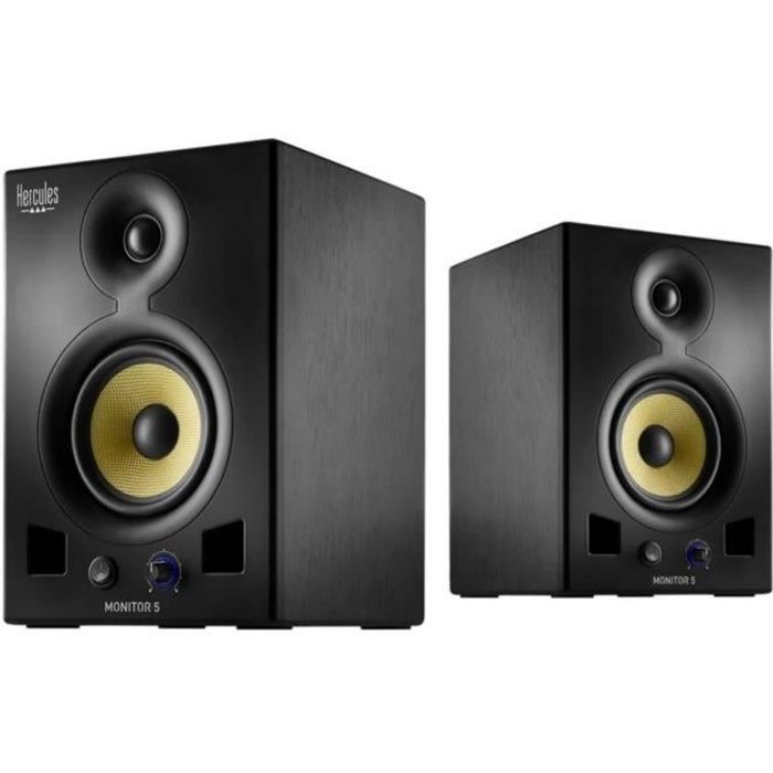 HERCULES MONITOR 5 - Paire d'enceintes actives de monitoring bi-amplifiée - 2 x 80 Watts - Haut-parleurs 5''
