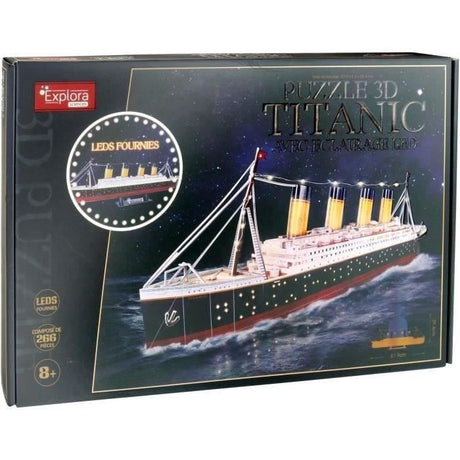 Puzzle 3D lumineux - Bateau Titanic - Jeu de construction - EXPLORA - 266 pieces - Des 8 ans