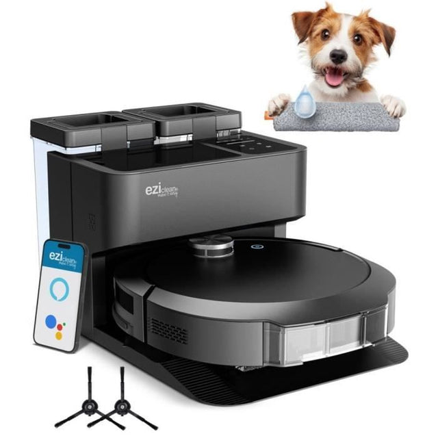 Robot Aspirateur Laveur connecté avec base de vidage EZICLEAN All-in-one Z10 Plus - 240 min - 6000pa - 180m˛ - 1.5L