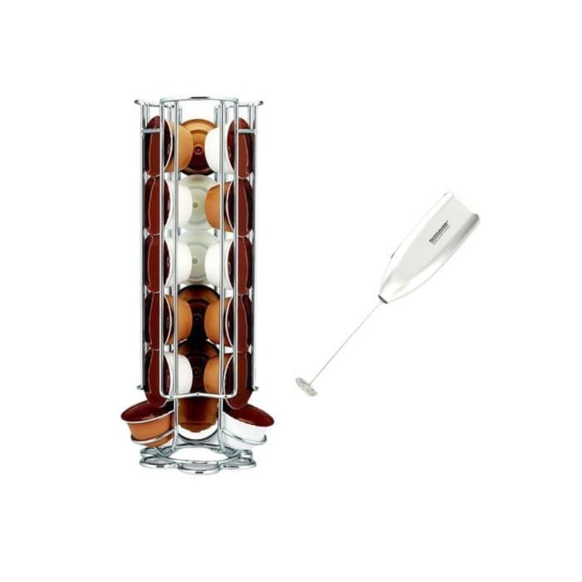 Ensemble a café avec porte capsules Dolce Gusto et mousseur a lait - FACKELMANN