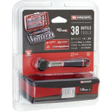 Coffret douilles 1/4'' - FACOM - R2NANOPB - 6 pans métriques et embouts - 38 pieces diametre 5,5 a 14mm