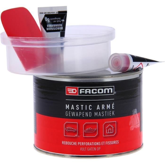 Mastic polyester armé 600g réparation fissures et perforations carrosserie - FACOM - Colle les pieces cassées et les composites