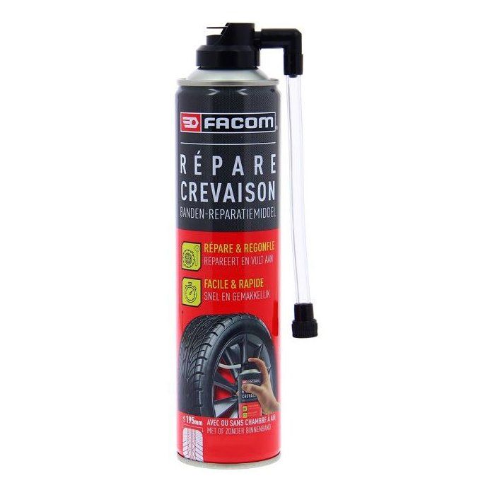 Répare crevaison 400ml - FACOM - sans démontage du pneu jusqu'a 195 mm avec ou sans chambre a air.