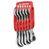 Jeu de 10 clés mixtes - FACOM - 467BS.JP10PB - a cliquet - Courtes - Sur étui portatif