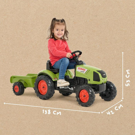 Tracteur a pédales - FALK - Claas avec remorque - Des 2 ans -100% Fabriqué en France -75% de plastique recyclé