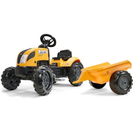 Tracteur a pédales Mighty Builder - FALK - Avec remorque - 100% Fabriqué en France - Au moins 50% de plastique recyclé - Des 2 ans