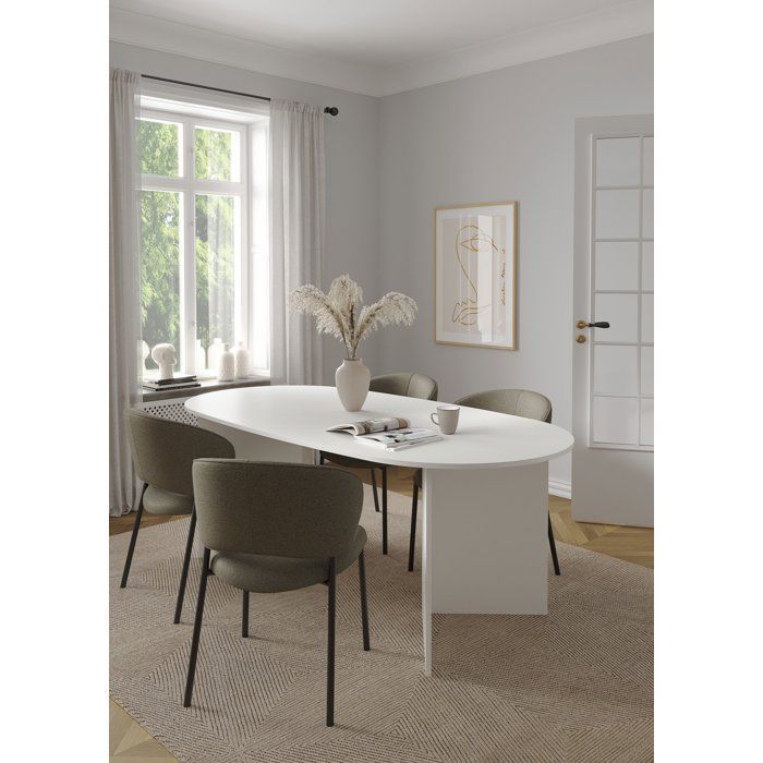 Table a Manger FAMILY -  Blanc Mat - Ovale - 6 places - 200 x 100 x 76 cm