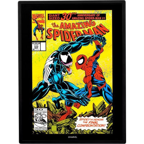 Figurine - FANDROP x MARVEL - Spider-Man vs Venom - Vitrine avec scene culte + mini affiche - 18 cm