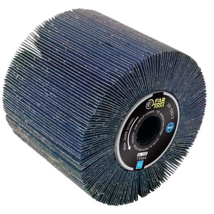 Brosse a lamelles abrasives - FARTOOLS - A120 Ř120mm/L100mm - Oxyde de zirconium grain 120