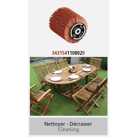 Brosse nylon abrasifs - FARTOOLS - Ř80mm L 100mm - Pour décrasser/dégriser/nettoyer
