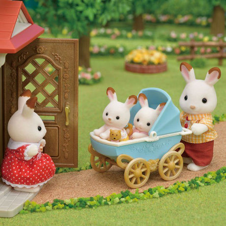Les jumeaux Lapin Chocolat et poussette double  - Sylvanian Families - 5432