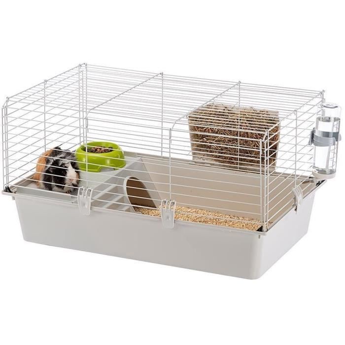 Cage pour rongeurs - Hamster  77 x 48 x 42 cm - FERPLAST - CAVIE 80X1 - 77 x 48 x 42 cm - Gris clair