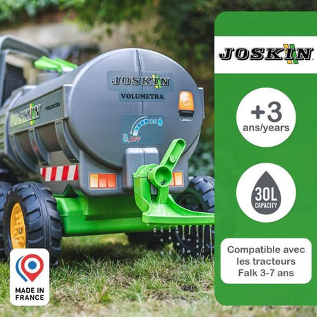Remorque Citerne Joskin - FALK - Capacité 30L - Gris - Adaptable avec les tracteurs FALK 3-7 ans - 100% Fabriqué en France