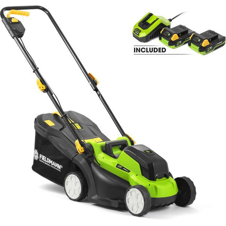 Tondeuse sans fil - FIELDMANN - 20V - Coupe 33 cm - Hauteur max 65 mm - Batterie et chargeur non inclus