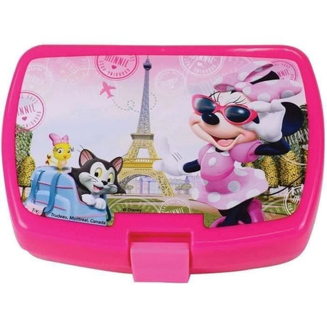 Lot Vaisselle Disney Minnie - FUN HOUSE - 006377 - Verre, Assiette Creuse, Assiette Plate, Gourde, Boîte Goűter et Couverts