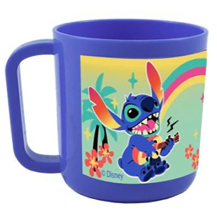 Lot vaisselle - FUN HOUSE - LILO ET STITCH Verre, assiette Ř22 cm et Ř16 cm, couverts, gourde et boite goűter