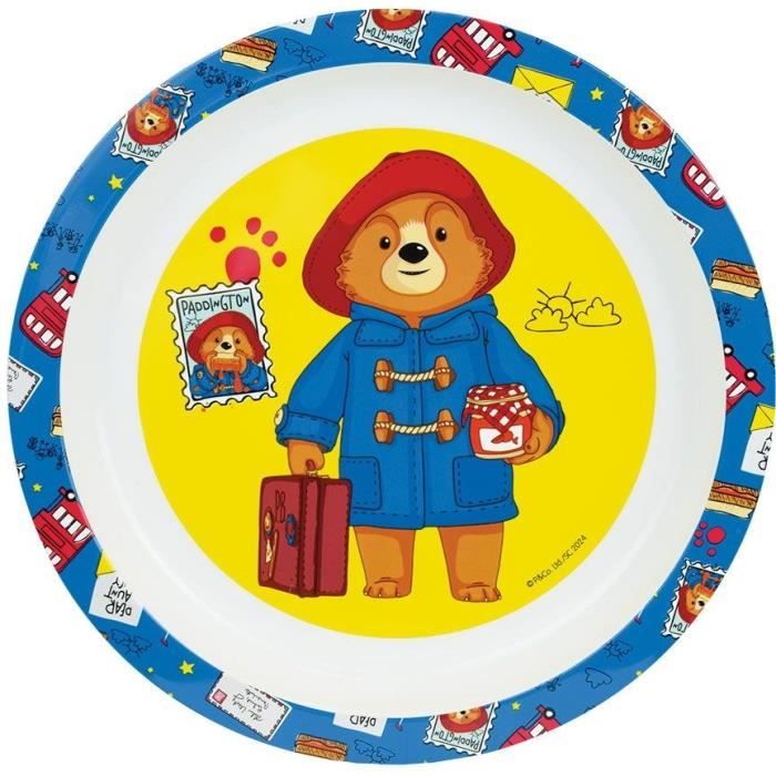 Lot vaisselle réutilisable - FUN HOUSE - PADDINGTON - Assiette, Assiette creuse, Verre, Gourde et boite a goűter