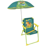 FUN HOUSE JURASSIC WORLD Chaise pliante de camping dinosaures - H.38.5 xl.38.5 x P.37.5 cm - Avec un parasol ř 65 cm - Pour enfant