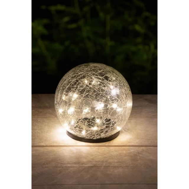 Sphere solaire GALIX - Effet verre brisé - Ř 15cm - 25 LED blanches