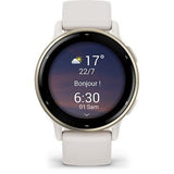 Montre GPS connectée - GARMIN - Vivoactive 5 - WiFi - 30,4 mm (1,2) - Creme Doré avec bracelet Beige