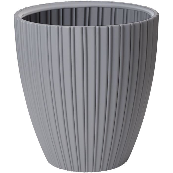 Pot de fleurs - GARDEN ID - Fancy - 40 x 42 cm - Pour jardin, balcons ou intérieurs - Gris clair