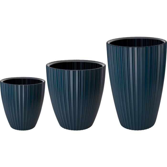 Pot de fleurs - GARDEN ID - Fancy - 40 x 42 cm - Pour jardin, balcons ou intérieurs - Bleu pétrole