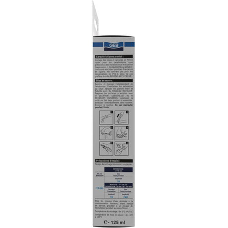 Colle PVC Gebsoplast Gel Plus - GEB - Pour PVC rigide pression et évacuation - 125 ml